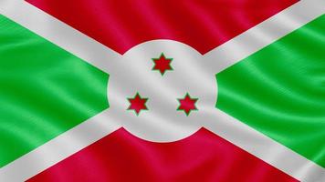 Flag of Burundi. Realistic Waving Flag 3d Render Illustration with Highly Detailed Fabric Texture. photo