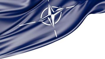 Nato Flag Isolated on White Background, 3d Illustration photo