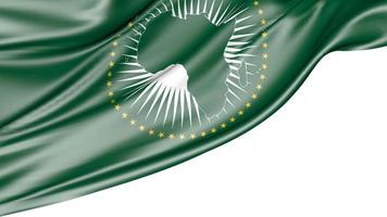 The African Union Flag Isolated on White Background, 3d Illustration photo