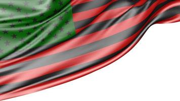 African American Flag Isolated on White Background, 3d Illustration photo