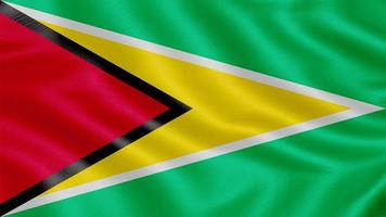 Flag of Guyana. Realistic Waving Flag 3d Render Illustration with Highly Detailed Fabric Texture. photo