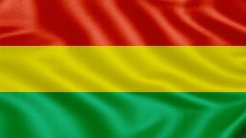 Flag of Bolivia. Realistic Waving Flag 3d Render Illustration with Highly Detailed Fabric Texture. photo