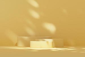3D rendering Mock up geometric shape podium for product design, minimal display. shadow overlay. photo