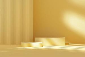 3D rendering Mock up summer podium for product design, minimal display. shadow overlay. photo