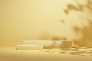 3D rendering Mock up summer podium for product design, minimal display. shadow overlay. photo