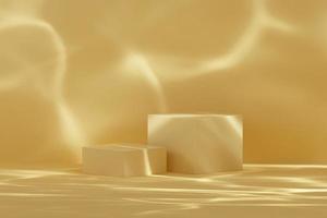 3D rendering Mock up summer podium for product design, minimal display. shadow overlay. photo