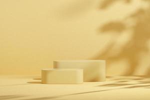 3D rendering Mock up summer podium for product design, minimal display. shadow overlay. photo
