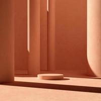 3D rendering Mock up geometric shape podium for product design, minimal display. shadow overlay. photo