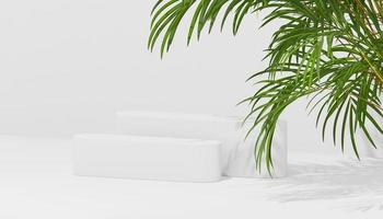 3D rendering Mock up summer podium for product design, minimal display. shadow overlay. photo