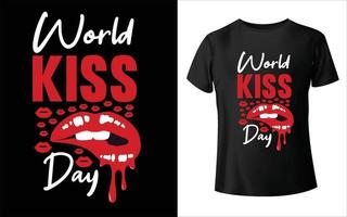 diseño de camiseta del día mundial del beso diseño de camiseta del día del beso feliz vector