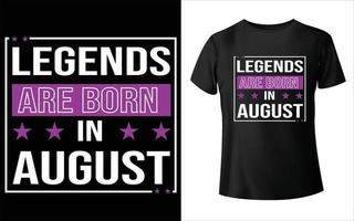 las leyendas nacen en el diseño de la camiseta del mes, mes enero febrero marzo abril mayo junio julio agosto septiembre octubre noviembre diciembre diseño de la camiseta vector