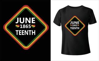 diseño de camiseta del día del diecinueve, diseño de camiseta del diecinueve de junio de 1865 hoy el día que celebramos la camiseta del diecinueve de junio vector