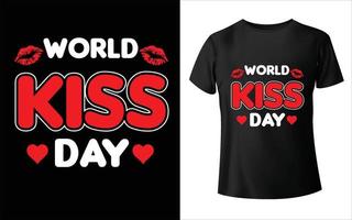 diseño de camiseta del día mundial del beso diseño de camiseta del día del beso feliz vector