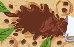 Background of Spilled Coffee Cup vector