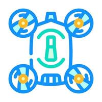 copter robot color icon vector illustration