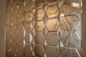 silver mirror with hexagonal pattern photo