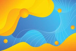 abstract background with waves and combination colors blue and yellow vector