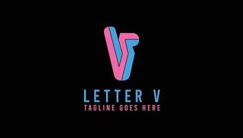 3D Letter V Name Initial Logo Design Template vector