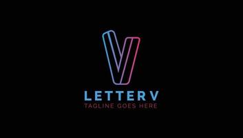 Letter V Outlined Monogram Logo Design vector