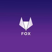 Silver Fox Head Logo Design Concept vector