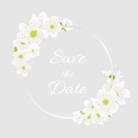 Vector greeting card template with flowers blossoms. For Valentine's day. Cherry flower spring banner with blooming sakura on the gray background with silver. Invitation for wedding save the date
