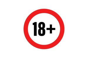 18 plus, Age restriction sign. Vector illustration. EPS 10