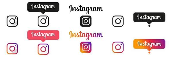 Instagram logos in different variations. Vector illustration