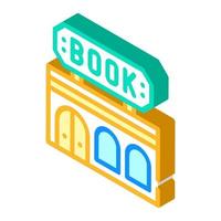 book shop building isometric icon vector illustration