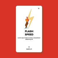 velocidad de flash internet usando vector de mujer joven