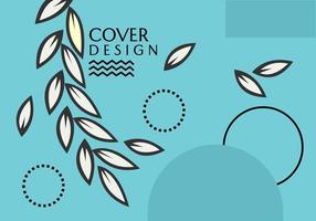 blue background with geometric style and leaf elements. flat design for banner, website, wallpaper vector