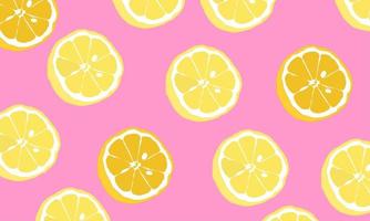 pink background design with orange fruit cut elements. flat style vector design for food banner