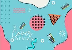 Memphis-style, wave-patterned banner design. cheerful and funny cover design vector