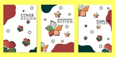 set the cover template in white with floral ornaments, simple and beautiful design. covers for books, magazines, posters vector