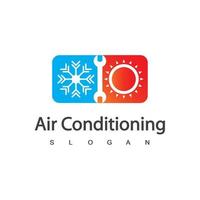 logotipo de aire acondicionado, concepto de logotipo hvac vector