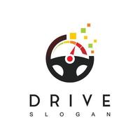 logotipo de drive tech, icono de controlador en línea vector