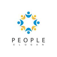 People Logo Vector In Isolated White Background