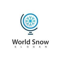 Snow World Logo Design Template vector