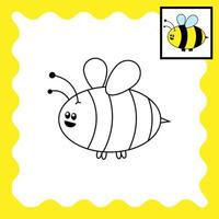 Coloring sheet of cute bee. Suitable for children's actvity book vector