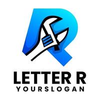 letter r tool  gradient logo design template vector