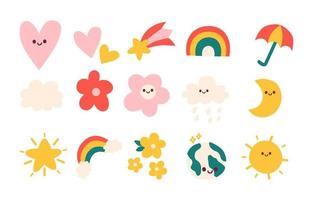 Set of colorful cute stickers 4339920 Vector Art at Vecteezy