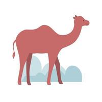 Cartoon character of camel sacrifice animal on Eid Al-Adha Mubarak celebration. Flat illustration. vector