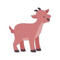 Cartoon character of goat sacrifice animal on Eid Al-Adha Mubarak celebration. Flat illustration. vector