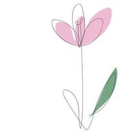 Single line art flower vector