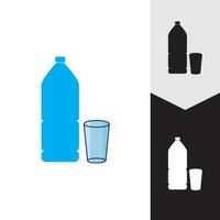 Plastic bottle and glass vector icon