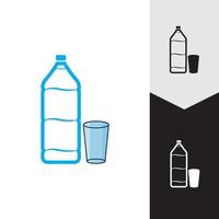 Plastic bottle and glass vector icon