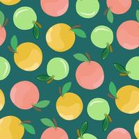 Seamless apple pattern. Cute print for fabric, tablecloth, juice packaging, covers vector