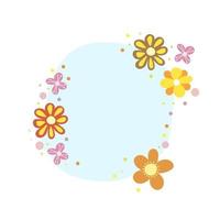 Cute frame for inscriptions from simple scandi summer flowers vector