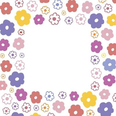 Frame for inscriptions from simple scandi summer flowers