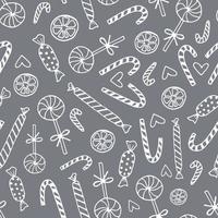 Doodle sweets candy vector pattern