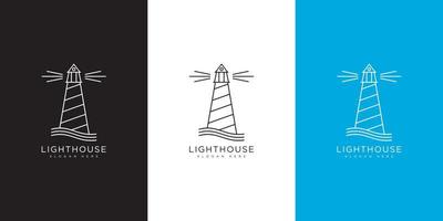 lighthouse logo design vector template